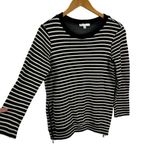 Drew Striped Black White Side Zipper Pullover Jumper Sweater Size Medium Photo 2
