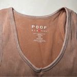 Poof! Poof Women's Washed Pink Taupe Ribbed Tank Top S/M V Neck Photo 1