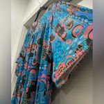 VTG 80s 90s Anthony Richards Blue & Pink Retro Maxi House Dress Kaftan Muumuu Size L Photo 10