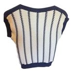 Vintage Dalton Knit Sleeveless Sweater Top Navy Cream – PTP 15 Blue Size XS Photo 2