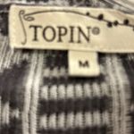 TOPIN Womens Geometric Aztec Print Waterfall Cardigan Sweater Black White M Size M Photo 2