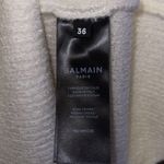 Balmain Strapped Velvet Mini Dress in Casse Blanc Photo 8