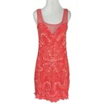 Free People Vintage  Beaded Mesh Ice Ice Baby Bodycon Dress Pink Lemonade Small Photo 1