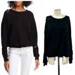 n:philanthropy Olympia Distressed Sweatshirt in Black Cat Size Medium Photo 1