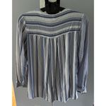 Xhilaration Women's Blue White Nautical Striped Wrap Design Lace Up Top Size 1X Photo 4