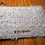 St. John  Tweed Printed Purple Lavender Wallet Coin Purse Card Holder Key Chain Photo 1