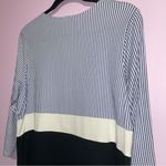 J Jill Soft Stretch Jersey Knit Midi Dress M Nautical ColorBlock Coastal Casual Black Size M Photo 7