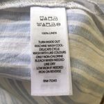 Sigrid Olsen  long white and blue striped linen maxi dress w/pockets M Photo 7