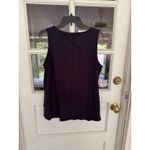 Talbots  Womens Tank Top Sz L Navy Blue Sleeveless Blouse Shirt Casual Notch Neck Photo 5