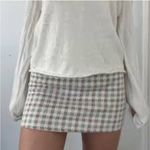 Reformation  Houndstooth Mini Skirt Size 12 Neutral Plaid Photo 9