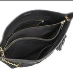 Tory Burch  Leather MacGlow Tassel Chain Tote Bag - Black Photo 3