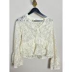 ASTR the Label Tiered Bell Sleeve Lace Top in Buttercream Size X-Small Photo 3