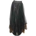 Gunne Sax Jessica McClintock Vintage Size 11 12 Black Layered Tulle Maxi Skirt Photo 3