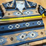 Vintage Capacity Women's Southwestern Aztec Western Rancher Button Up Shirt M Blue Size M Photo 3