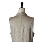 J Jill Love‎ Linen Dress Women Medium Tan Linen Button Front Sleeveless Midi Brown Photo 4