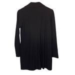 Eileen Fisher  Black Open Long Cardigan Jacket XS Button Front Pockets Minimalist Photo 1