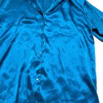 Victoria's Secret Vintage Gold Label Victoria’s Secret electric blue long sleeve sleep shirt P/S Photo 1
