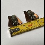 Renoir Oxidized Copper Modernist Clip On Earrings Signed Photo 7