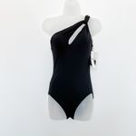 Carmen Marc Valvo One Shoulder Swimsuit Size 6 Black NWT Beach Resort Summer Photo 1