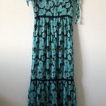 Juicy Couture  Blk Label Blk/Turq Floral Maxi Dress Photo 2