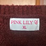 Pink Lily  extra large maroon Cable net oversized sweater Photo 1
