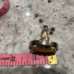 House of Harlow Statement Cocktail Ring gold tone and pale yellow stone, size 7 Photo 10