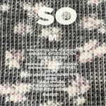 SO  Black Floral Cropped Thermal Long Sleeve Top Y2K 90s Medium Photo 5