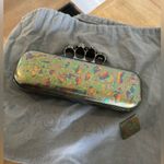 Alexander McQueen $3200 Metallic Oil Slick Leather Knuckle Ring Duster Clutch Photo 11