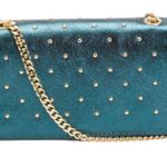 PERSAMAN NEW YORK studded metallic leather bag Blue Photo 0