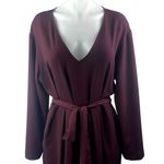 Gap Women's Brown V-neck Long Bell Sleeve V-neck Belted Tapered Jumpsuit Size 16 Photo 1