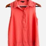 Forever 21 Tank Top S Collar Pullover Half Button Placket Coral Salmon Pink Photo 0