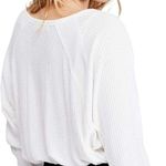 Free People  Santa Clara Waffle Knit Thermal Long Sleeve Top in Alabaster White Photo 1