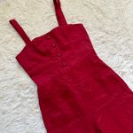 STAUD Jumpsuit Sleeveless Cropped 100% Ramie Red 0 Photo 5
