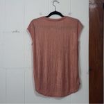 Blue‎ Sol Rose Gold Ribbed Cap Sleeve Blouse Size Medium Pink Photo 3