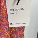 Japna  L floral ruffle fitted scrunched dress spring summer cruise vacation new Photo 5