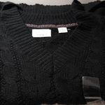 Weatherproof NWOT  Vintage V-neck cabled sweater, black, XL‎ Photo 4