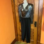 Vintage black n silver disco harem pants jump suit Size 6P Photo 8