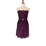 Christina Wu Lace Strapless Formal Dress Purple Size 12 Photo 9