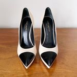 Saint Laurent • Janis 105 Cap-Toe Platform Pump two tone beige nude black heels Photo 1