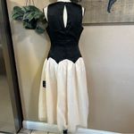 NWT Contemporary Elegance Black and Cream Satin Tulle Midi Dress Size M Photo 2