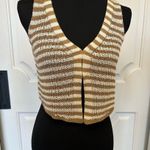 Altar'd State Altar’d State Striped Ariel Knit Sweater Vest Hook & Eye Top Cropped NWOT Photo 1