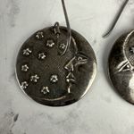 Vintage Sterling Silver Dangle Earrings Man In The Moon Moonface Stars Crescent Photo 2
