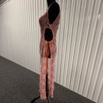 Forever 21 Women’s Orange Floral Sheer Mesh Maxi Sleeveless Dress Size Large Photo 2