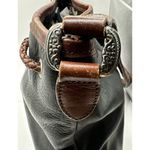 Fossil Vintage Black Pebbled Leather Bag Woven  Handles Shoulder Purse Key Charm Photo 6