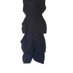 Monot Cutout Ruched Jersey Halter Neck Mini Dress Fitted Black Crepe Size US 0 Photo 9