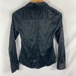 White House | Black Market WHBM Black Long Sleeve Button Down Shirt Satin Size 0 Photo 2