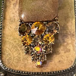 Belt Amber Genuine Leather Rhinestones size S Brown Photo 5