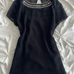 ZARA  Black Mini Dress with Silver Beaded Neckline Photo 0