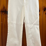 ZARA  cropped flare pants in white Size Small Photo 0