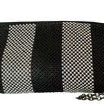 Lulu Townsend Striped Metal Beaded Mesh Wristlet Purse Evening Bag Photo 0